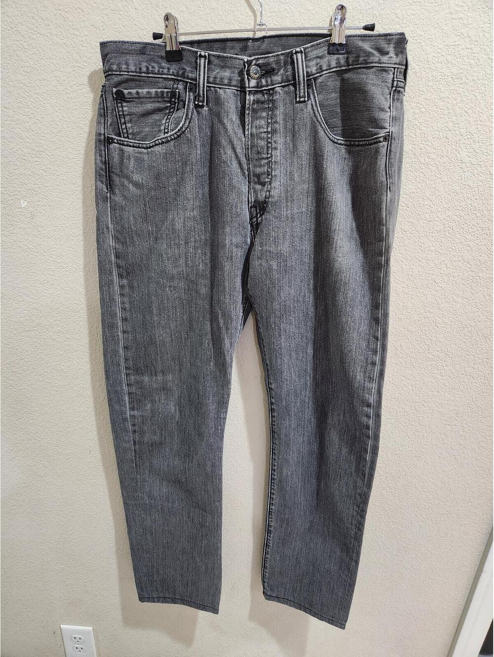 Vintage 2001 Levi's 501 Mens 33x34 Button Fly Straight Leg Y2K Faded Grey Retro